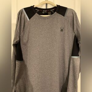 Spyder Men's Long Sleeve Shirt in Gray and Black Size Large